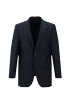 Koyu Lacivert Slim Fit Dar Kesim Yünlü Klasik Takım Elbise