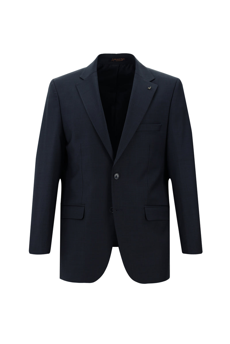 Koyu Lacivert Slim Fit Dar Kesim Yünlü Klasik Takım Elbise