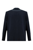 Koyu Lacivert Slim Fit Dar Kesim Yünlü Klasik Takım Elbise