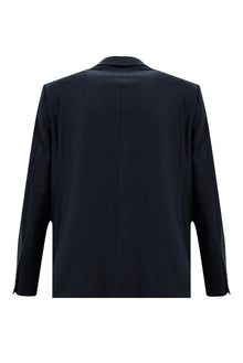 Koyu Lacivert Slim Fit Dar Kesim Yünlü Klasik Takım Elbise