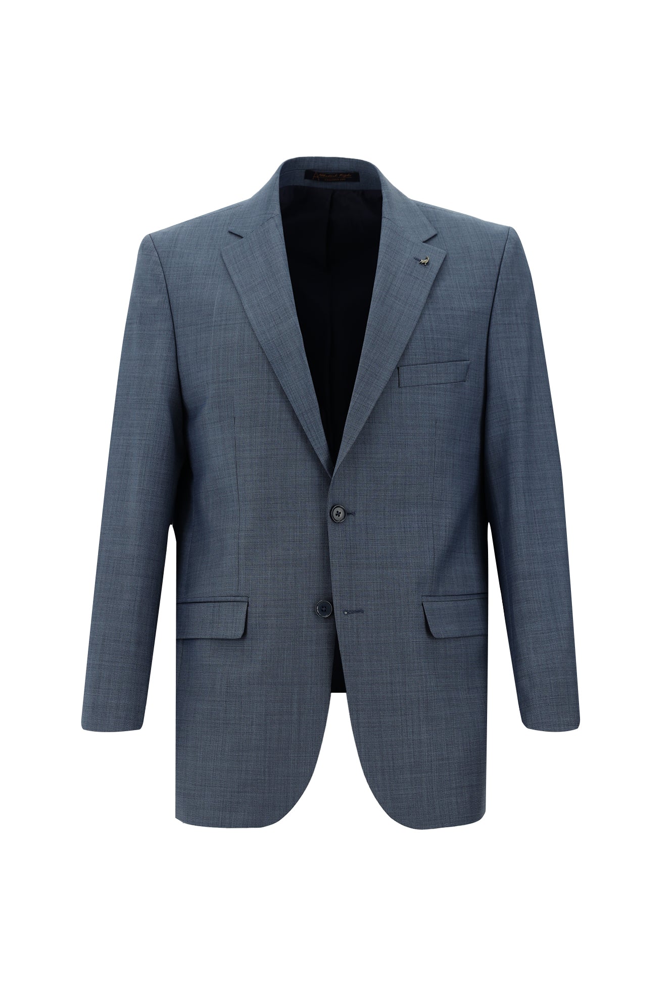 Koyu Mavi  Relaxed Fit Rahat Kesim Yünlü Klasik Takım Elbise