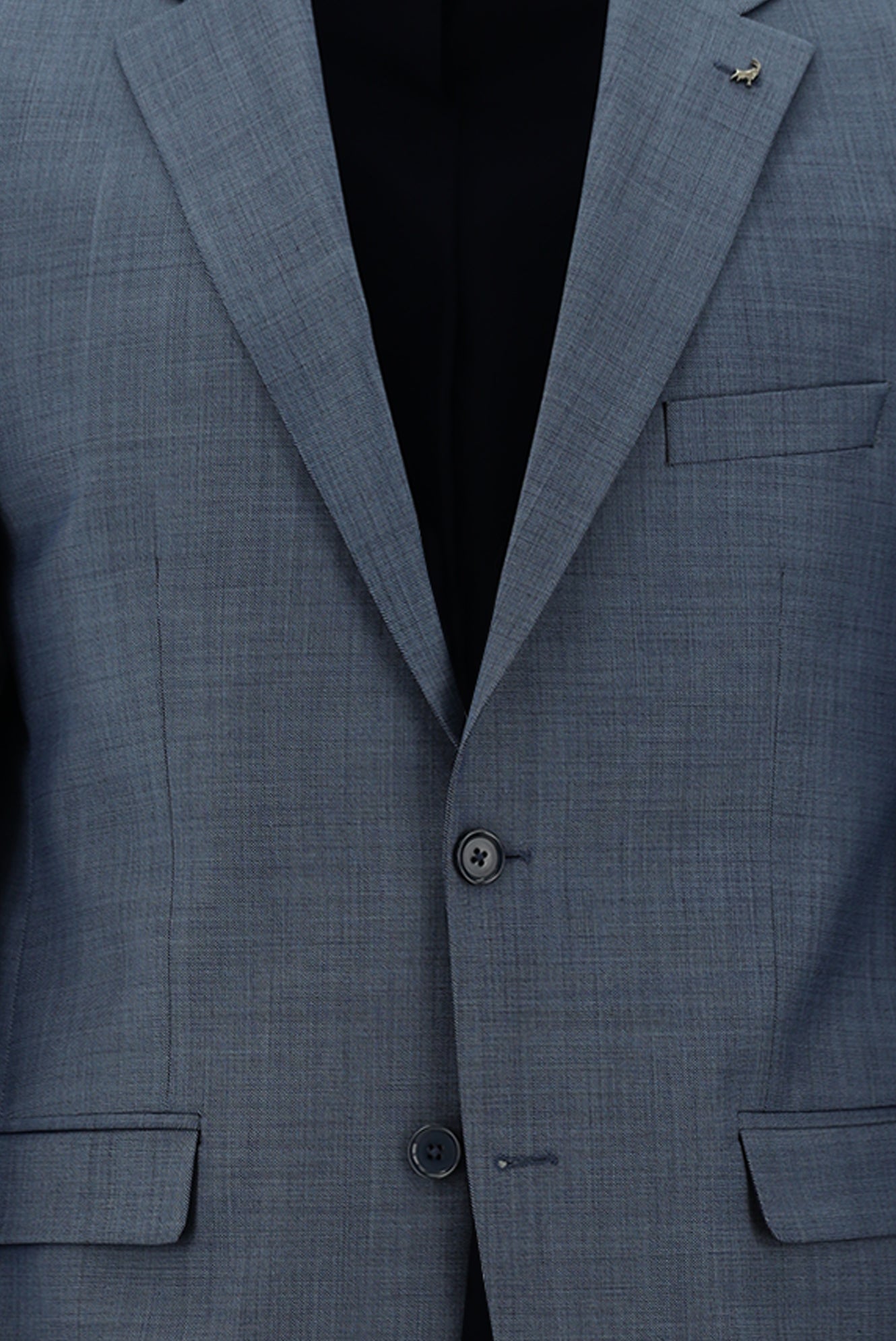 Koyu Mavi  Slim Fit Dar Kesim Yünlü Klasik Takım Elbise