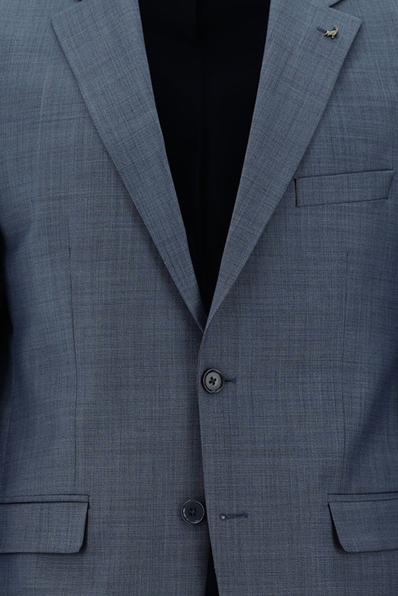 Koyu Mavi  7 Drop Slim Fit Dar Kesim Yünlü Tak?m Elbise-Abdullah Ki??l?