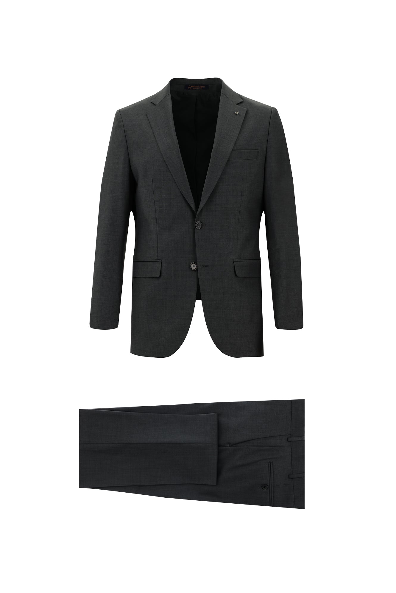 Koyu Antrasit Slim Fit Dar Kesim Yünlü Klasik Takım Elbise