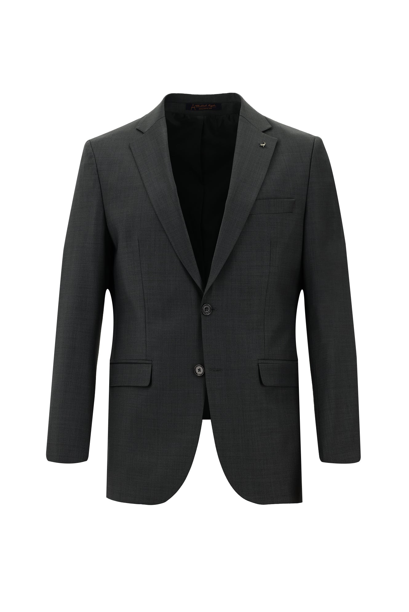 Koyu Antrasit Slim Fit Dar Kesim Yünlü Klasik Takım Elbise