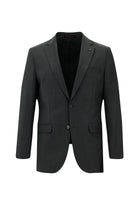 Koyu Antrasit Slim Fit Dar Kesim Yünlü Klasik Takım Elbise