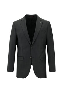 Koyu Antrasit Slim Fit Dar Kesim Yünlü Klasik Takım Elbise