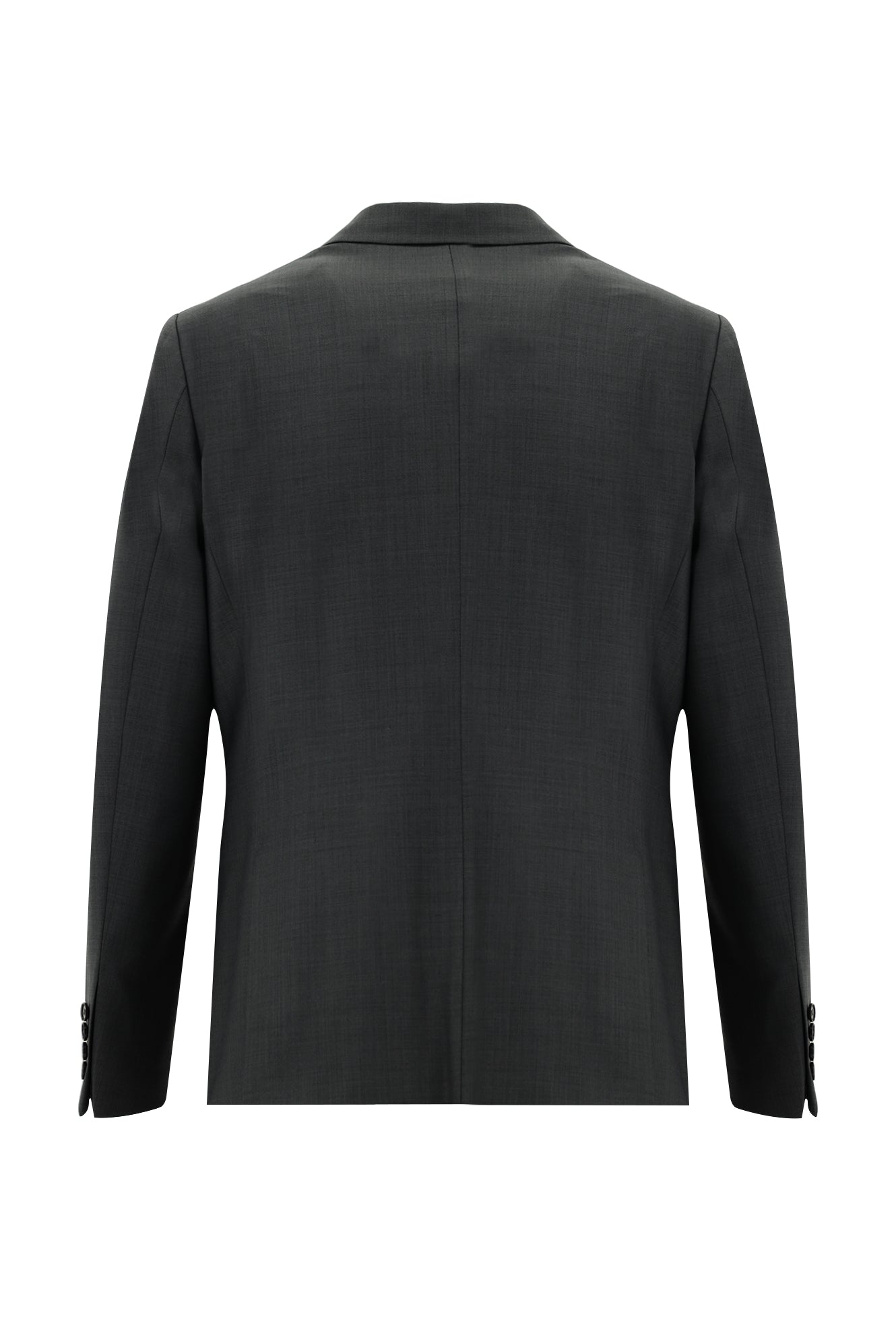 Koyu Antrasit Slim Fit Dar Kesim Yünlü Klasik Takım Elbise