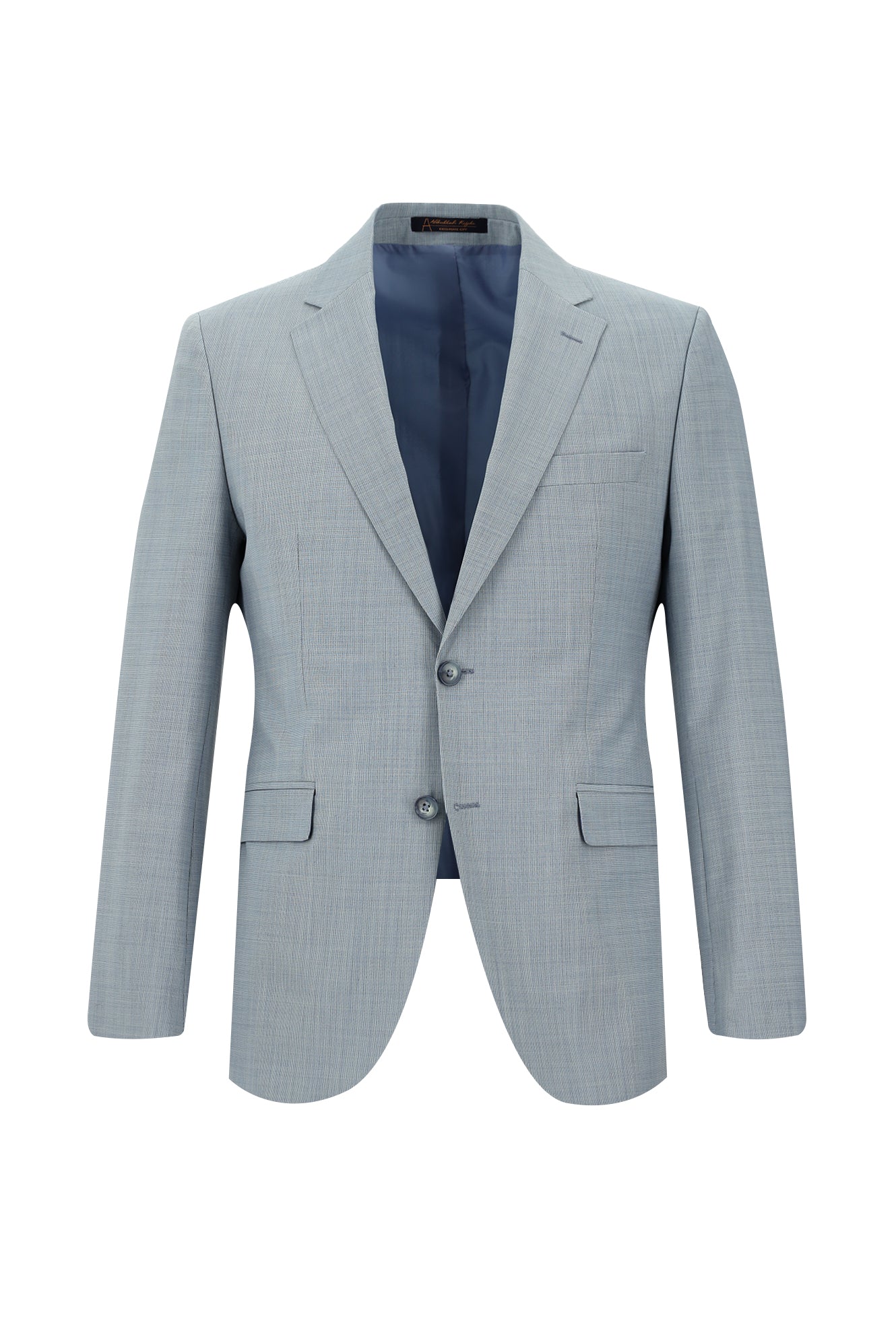 Açık Mavi Slim Fit Dar Kesim Yünlü Klasik Takım Elbise