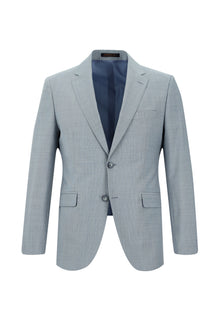 Açık Mavi Slim Fit Dar Kesim Yünlü Klasik Takım Elbise