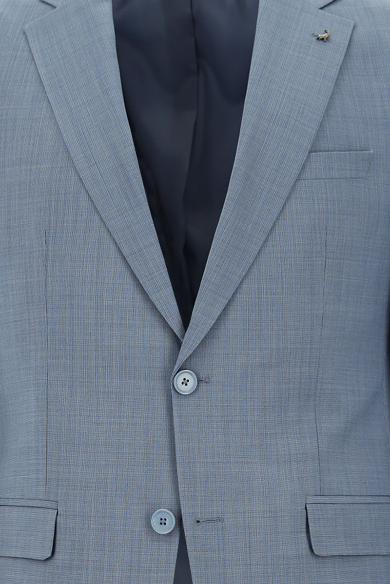 Koyu Mavi  Slim Fit Dar Kesim Yünlü Klasik Takım Elbise