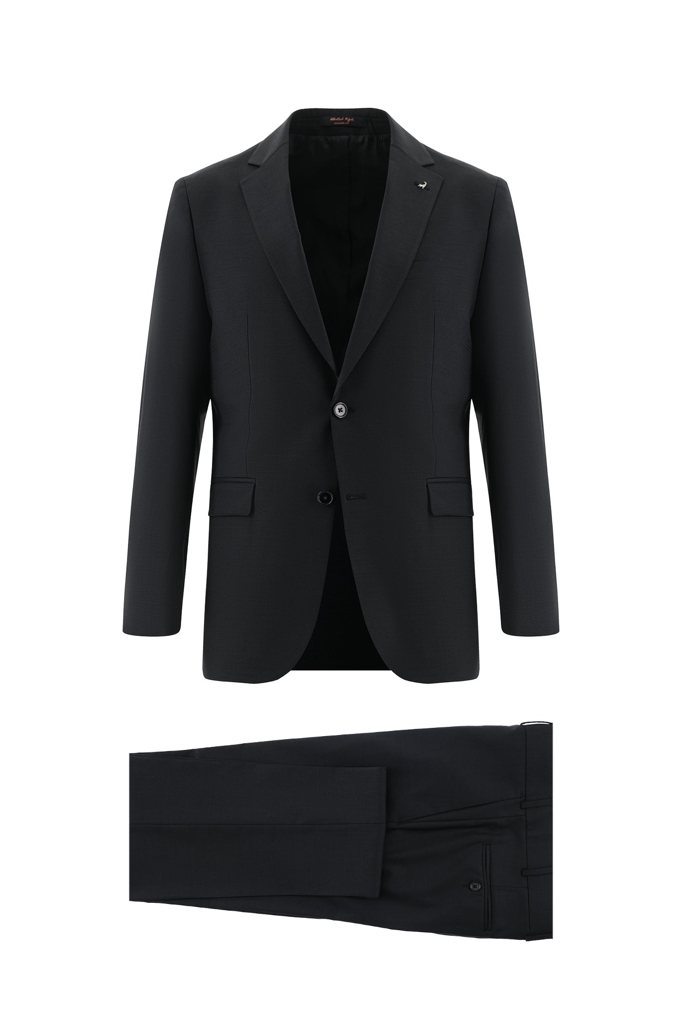 Siyah Relaxed Fit Rahat Kesim Yünlü Klasik Takım Elbise