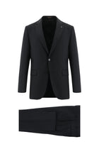 Siyah Relaxed Fit Rahat Kesim Yünlü Klasik Takım Elbise