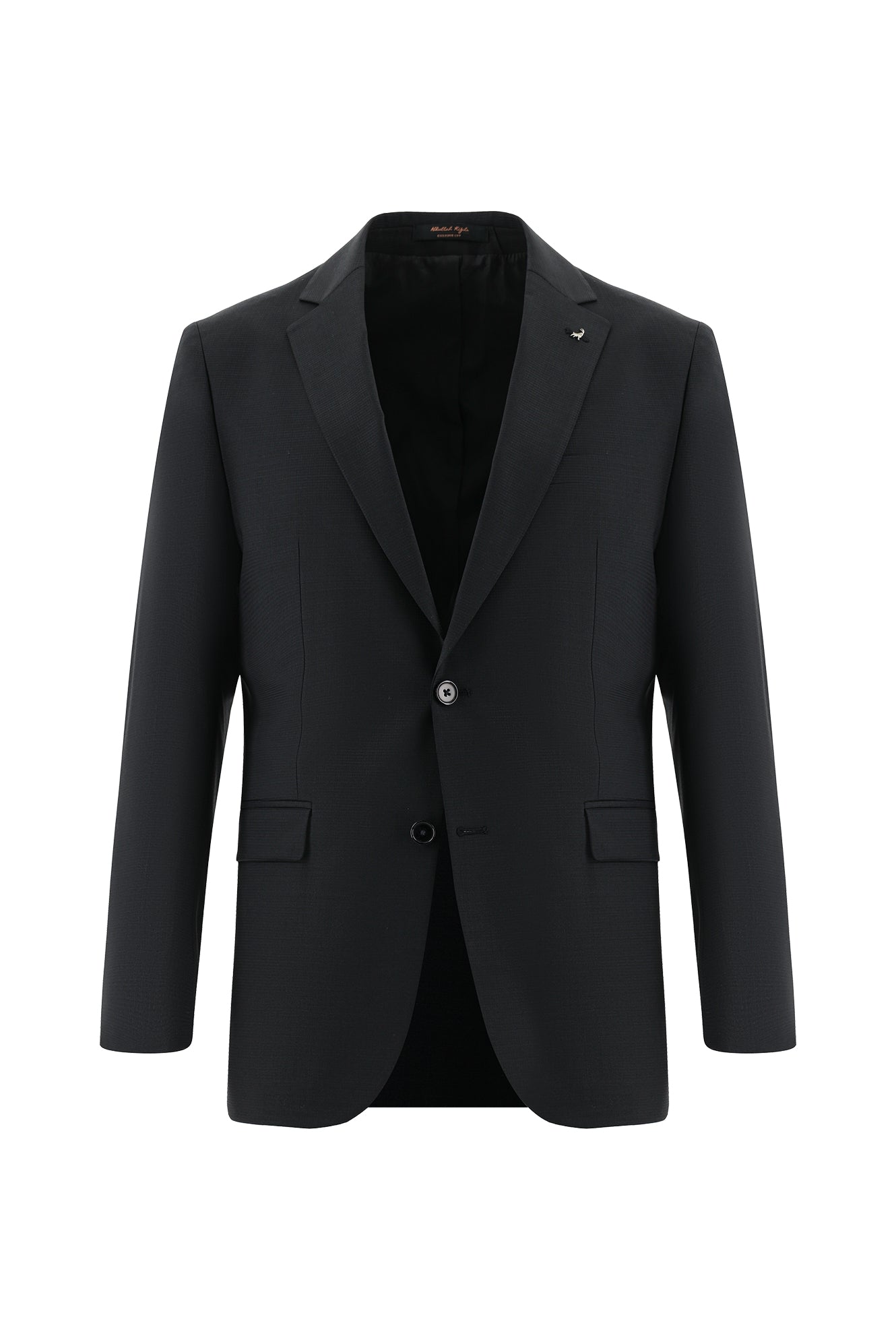 Siyah Relaxed Fit Rahat Kesim Yünlü Klasik Takım Elbise