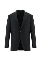 Siyah Relaxed Fit Rahat Kesim Yünlü Klasik Takım Elbise