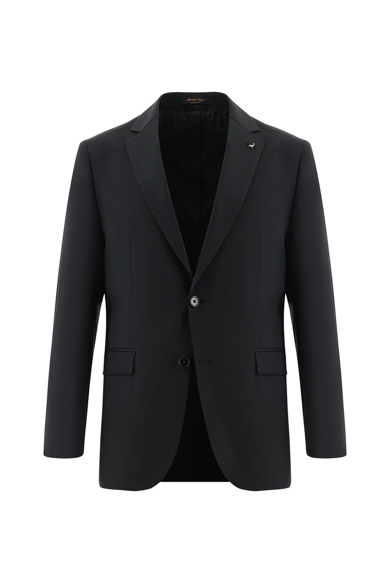 Siyah 4 Drop Relaxed Fit Rahat Kesim Yünlü Tak?m Elbise-Abdullah Ki??l?