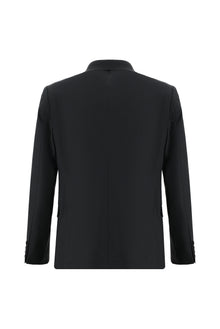 Siyah Regular Fit Yünlü Klasik Takım Elbise