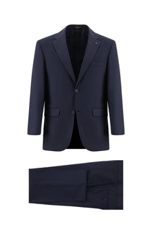 Koyu Lacivert 6 Drop Regular Fit Standart Kesim Yünlü Tak?m Elbise-Abdullah Ki??l?