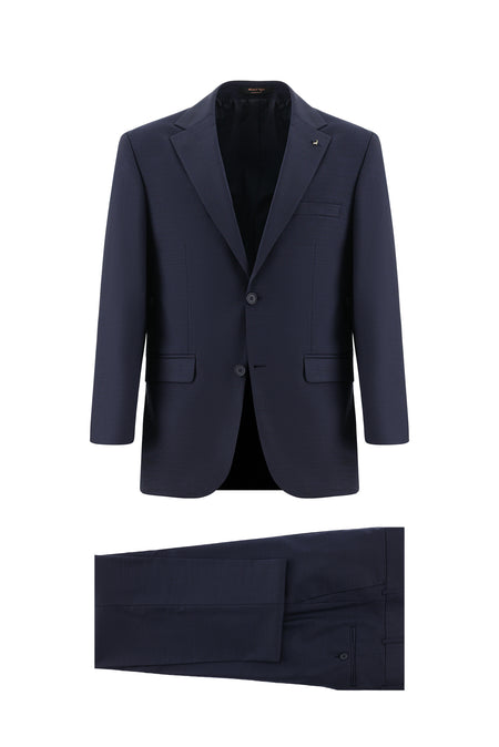Koyu Lacivert 6 Drop Regular Fit Standart Kesim Yünlü Tak?m Elbise-Abdullah Ki??l?