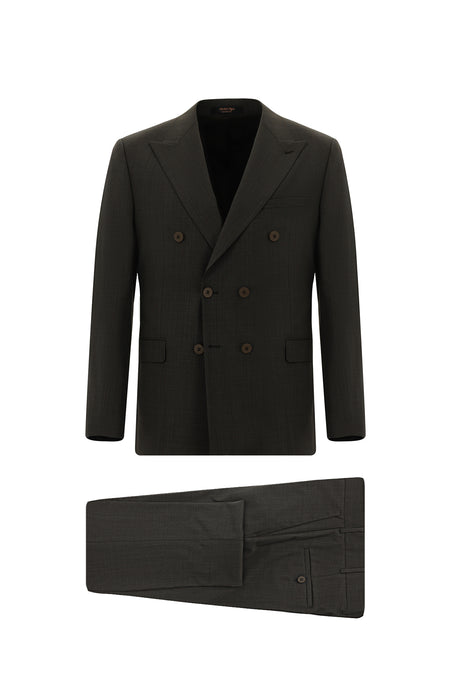 Açık Kahve  Regular Fit Yünlü Kruvaze Takım Elbise