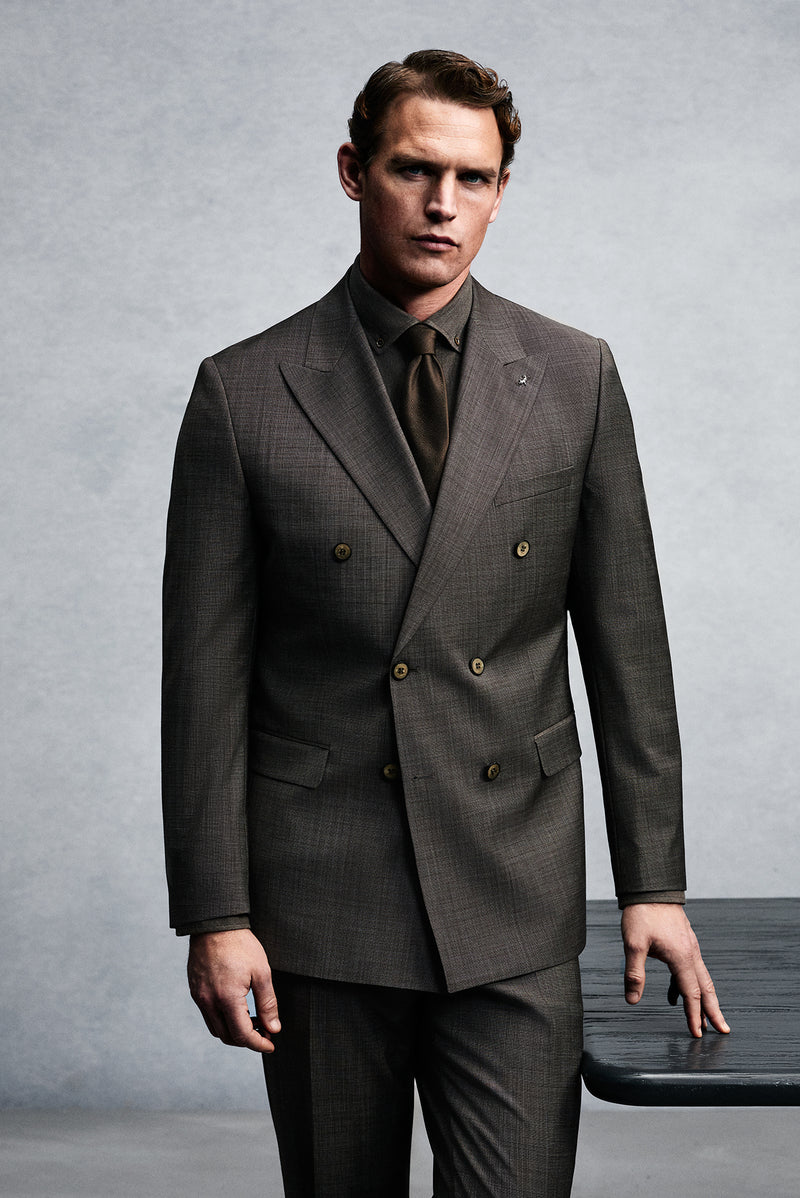 Orta Vizon 6 Drop Regular Fit Standart Kesim Yünlü Kruvaze Tak?m Elbise-Abdullah Ki??l?