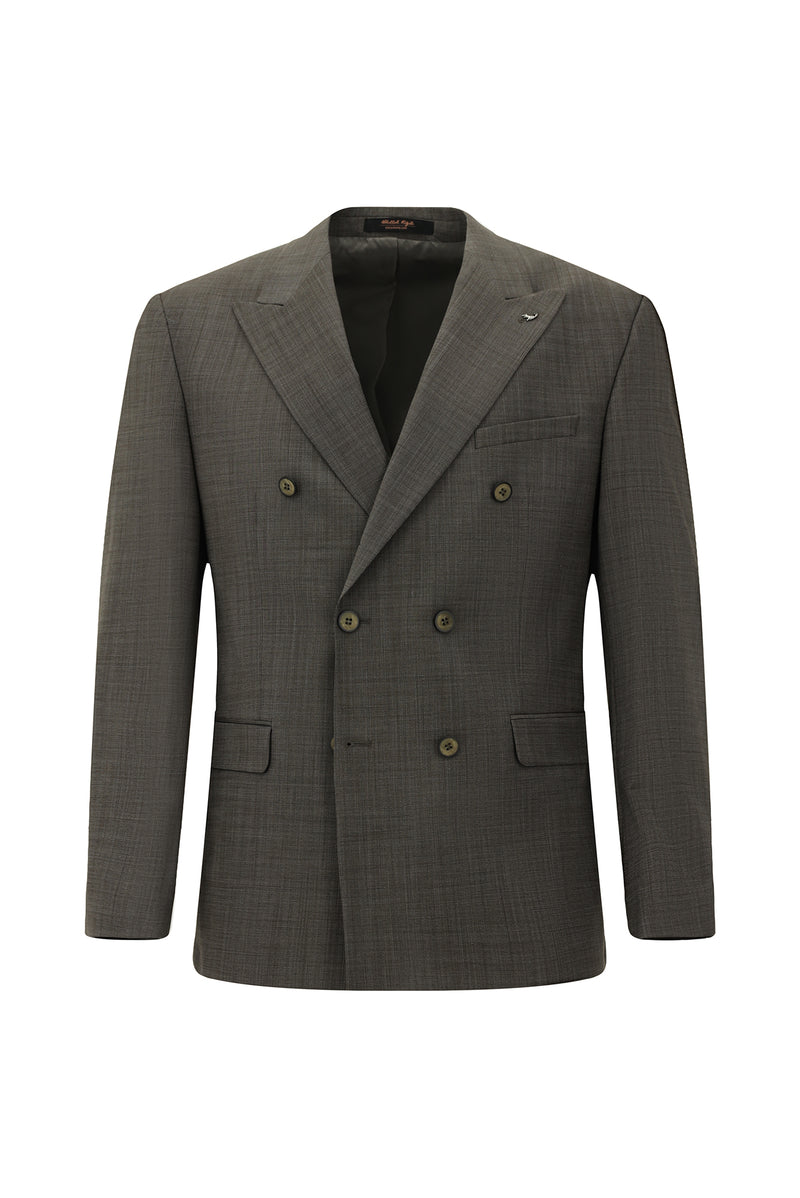 Orta Vizon 6 Drop Regular Fit Standart Kesim Yünlü Kruvaze Tak?m Elbise-Abdullah Ki??l?