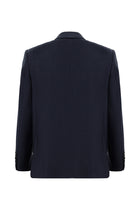 Koyu Lacivert Slim Fit Dar Kesim Yünlü Klasik Desenli Takım Elbise