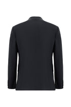 Koyu Antrasit Relaxed Fit Rahat Kesim Yünlü Klasik Desenli Takım Elbise