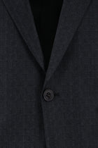 Koyu Antrasit Relaxed Fit Rahat Kesim Yünlü Klasik Desenli Takım Elbise