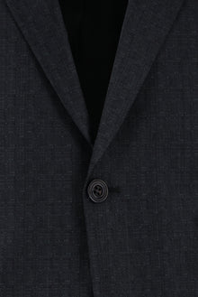 Koyu Antrasit Relaxed Fit Rahat Kesim Yünlü Klasik Desenli Takım Elbise