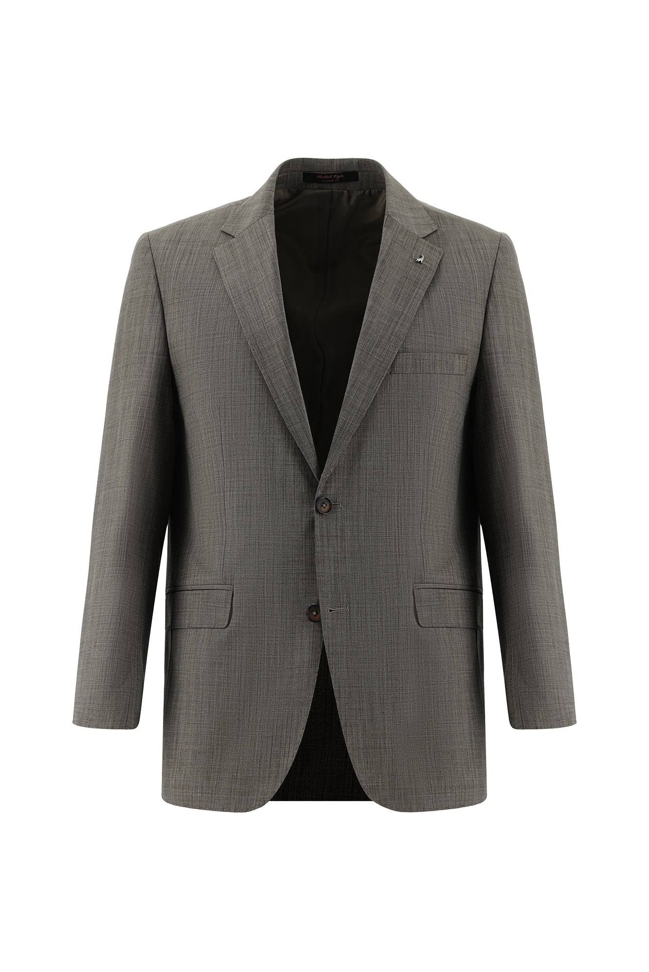 Orta Kahve Slim Fit Dar Kesim Yünlü Klasik Desenli Takım Elbise