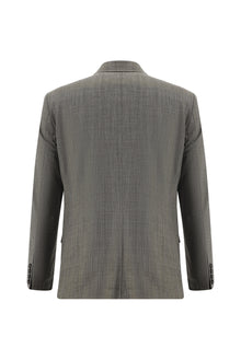 Orta Kahve Slim Fit Dar Kesim Yünlü Klasik Desenli Takım Elbise