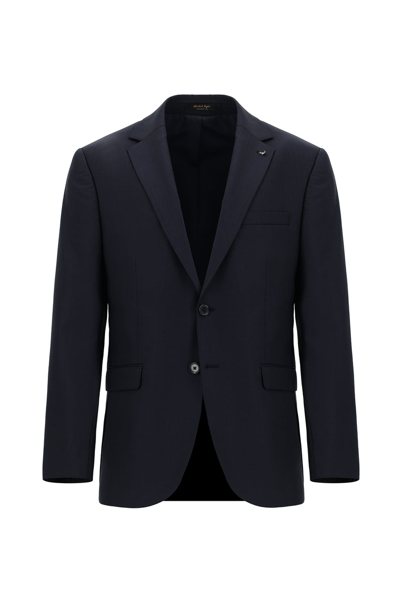 Koyu Lacivert Yünlü Klasik Takım Elbise