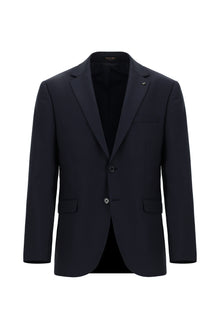 Koyu Lacivert 4 Drop Relaxed Fit Rahat Kesim Yünlü Tak?m Elbise-Abdullah Ki??l?