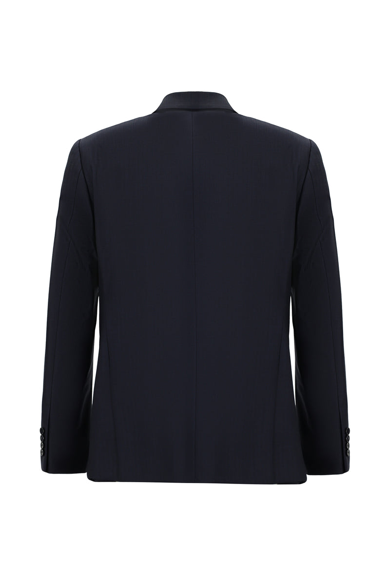 Koyu Lacivert Yünlü Klasik Takım Elbise