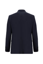 Koyu Lacivert Relaxed Fit Rahat Kesim Yünlü Klasik Desenli Takım Elbise