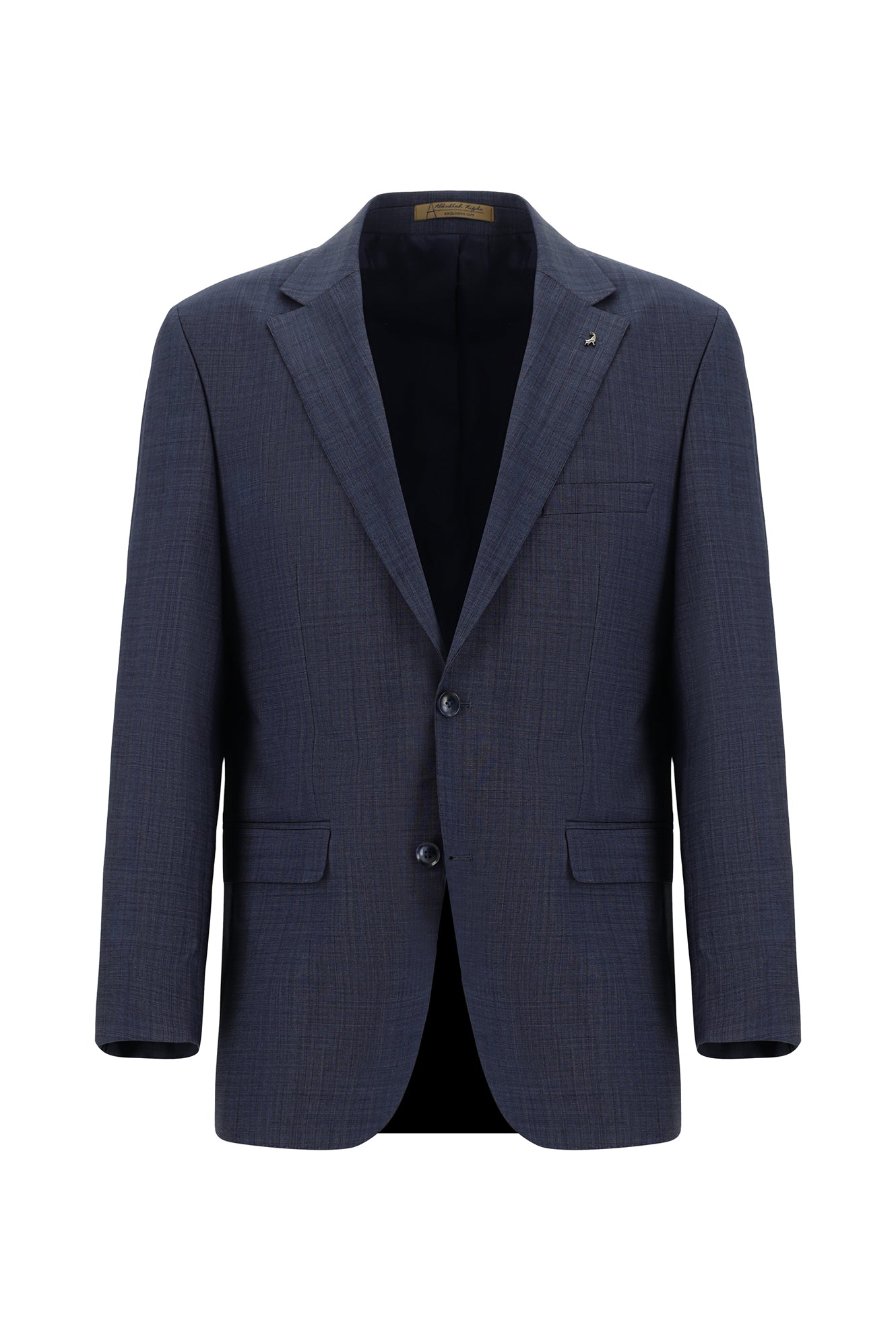 Orta Lacivert Relaxed Fit Rahat Kesim Yünlü Klasik Takım Elbise