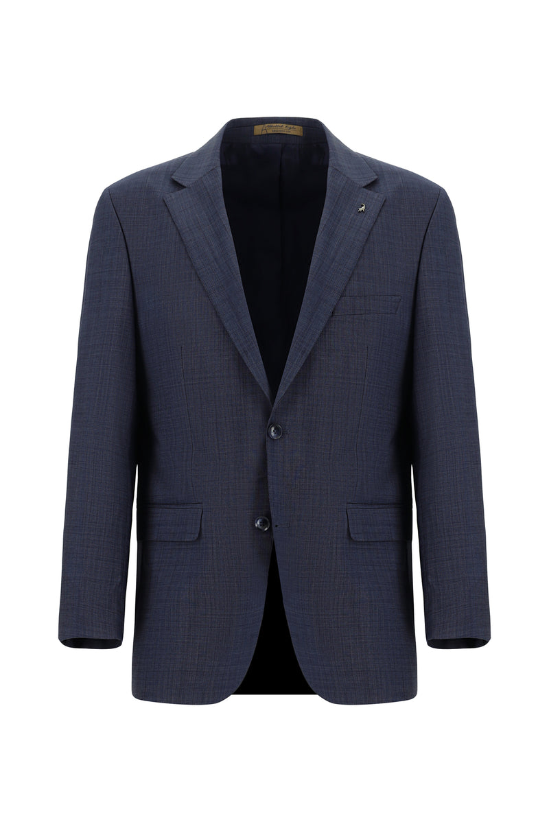 Orta Lacivert 4 Drop Relaxed Fit Rahat Kesim Yünlü Tak?m Elbise-Abdullah Ki??l?
