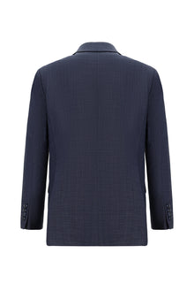 Orta Lacivert Relaxed Fit Rahat Kesim Yünlü Klasik Takım Elbise