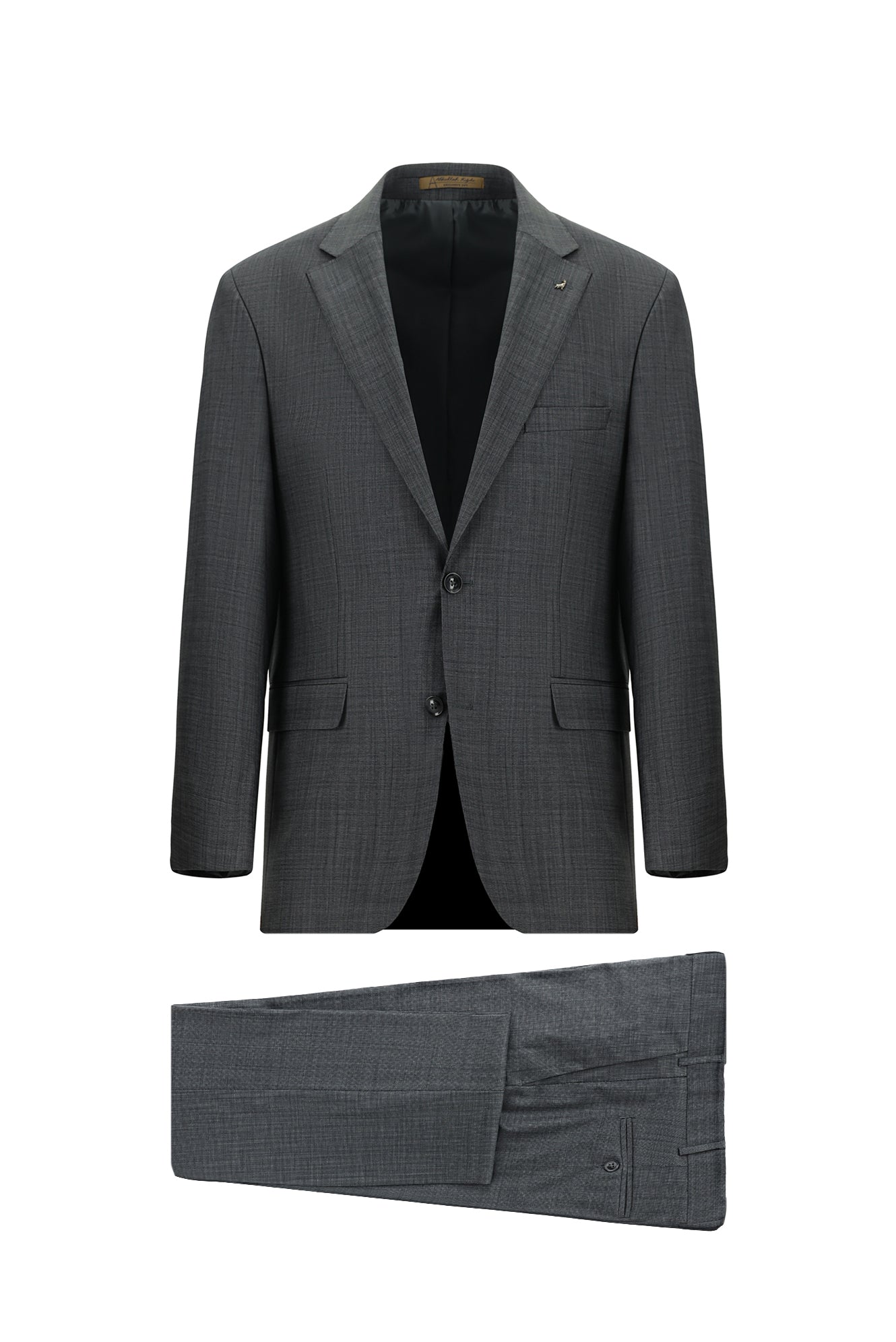 Koyu Antrasit Relaxed Fit Rahat Kesim Yünlü Klasik Takım Elbise