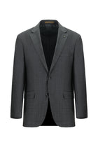 Koyu Antrasit Relaxed Fit Rahat Kesim Yünlü Klasik Takım Elbise