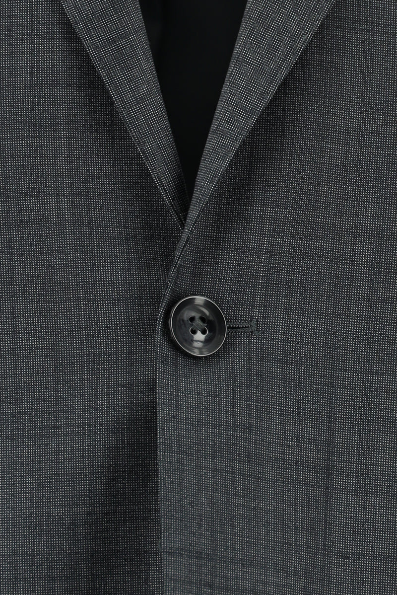 Koyu Antrasit Relaxed Fit Rahat Kesim Yünlü Klasik Takım Elbise