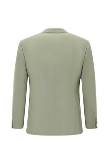 Açık Haki Regular Fit Mono Yaka Yelekli Yün Smokin & Damatlık