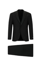 Siyah Regular Fit Mono Yaka Yünlü Smokin & Damatlık