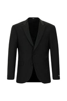 Siyah Regular Fit Mono Yaka Yünlü Smokin & Damatlık