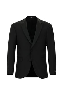 Siyah Regular Fit Mono Yaka Yünlü Smokin & Damatlık