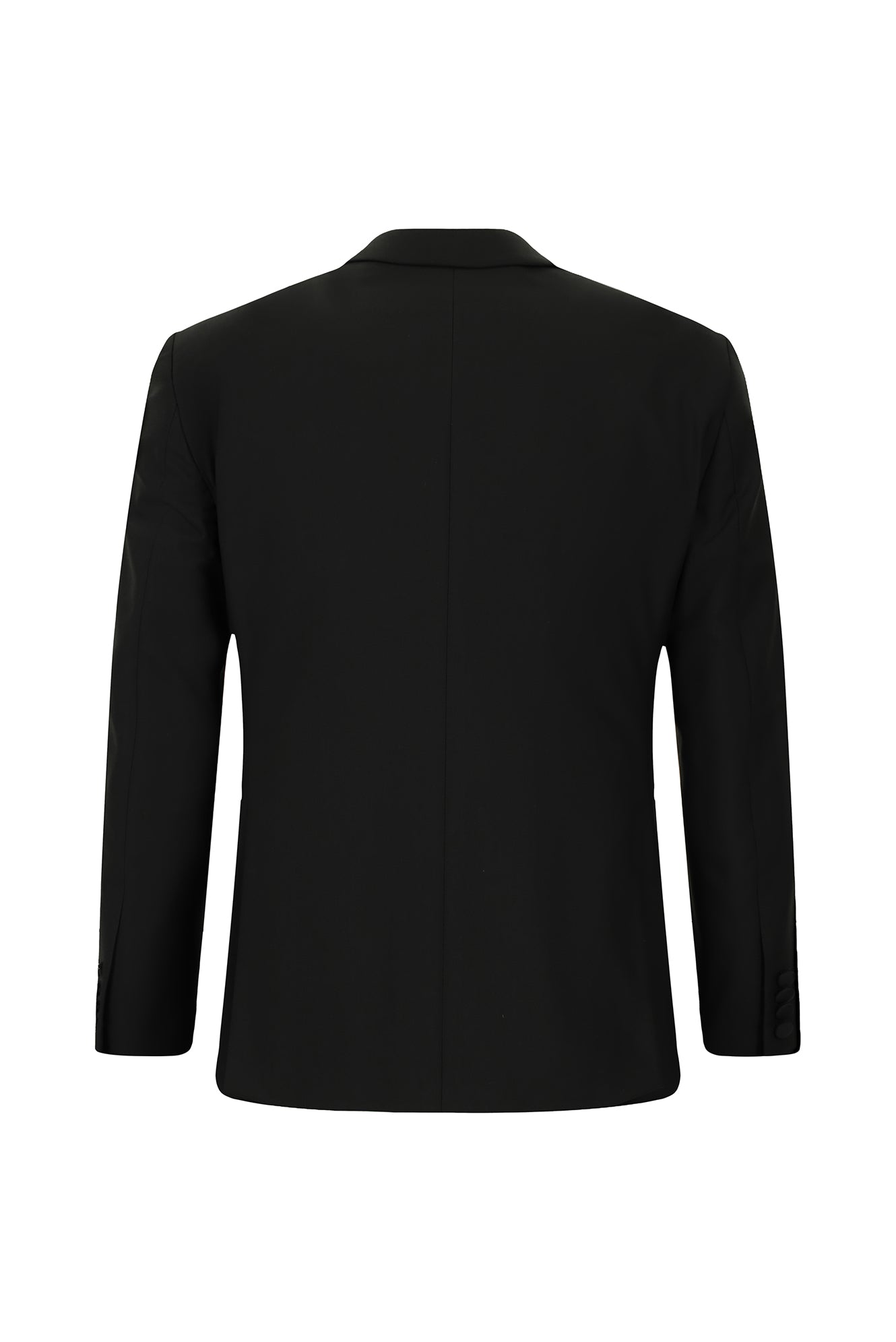 Siyah Slim Fit Dar Kesim Mono Yaka Yünlü Smokin & Damatlık