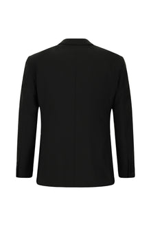 Siyah Slim Fit Dar Kesim Mono Yaka Yünlü Smokin & Damatlık