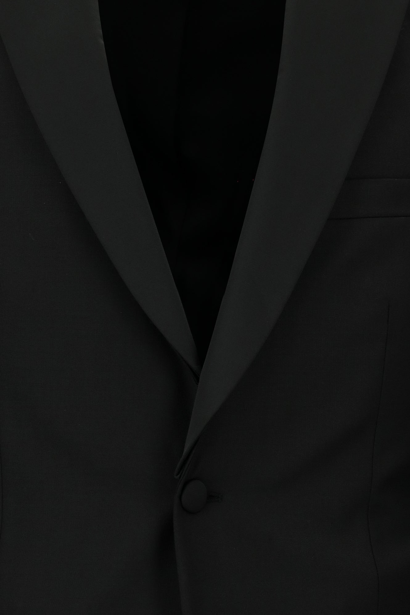 Siyah Regular Fit Mono Yaka Yünlü Smokin & Damatlık