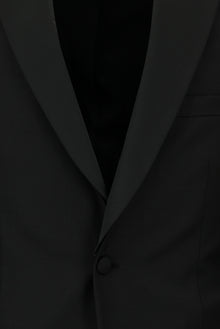 Siyah Regular Fit Mono Yaka Yünlü Smokin & Damatlık